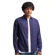Bluzy męskie - Superdry Vintage Check Shirt Bluza męska, Navy Port Ombre, 3XL - miniaturka - grafika 1