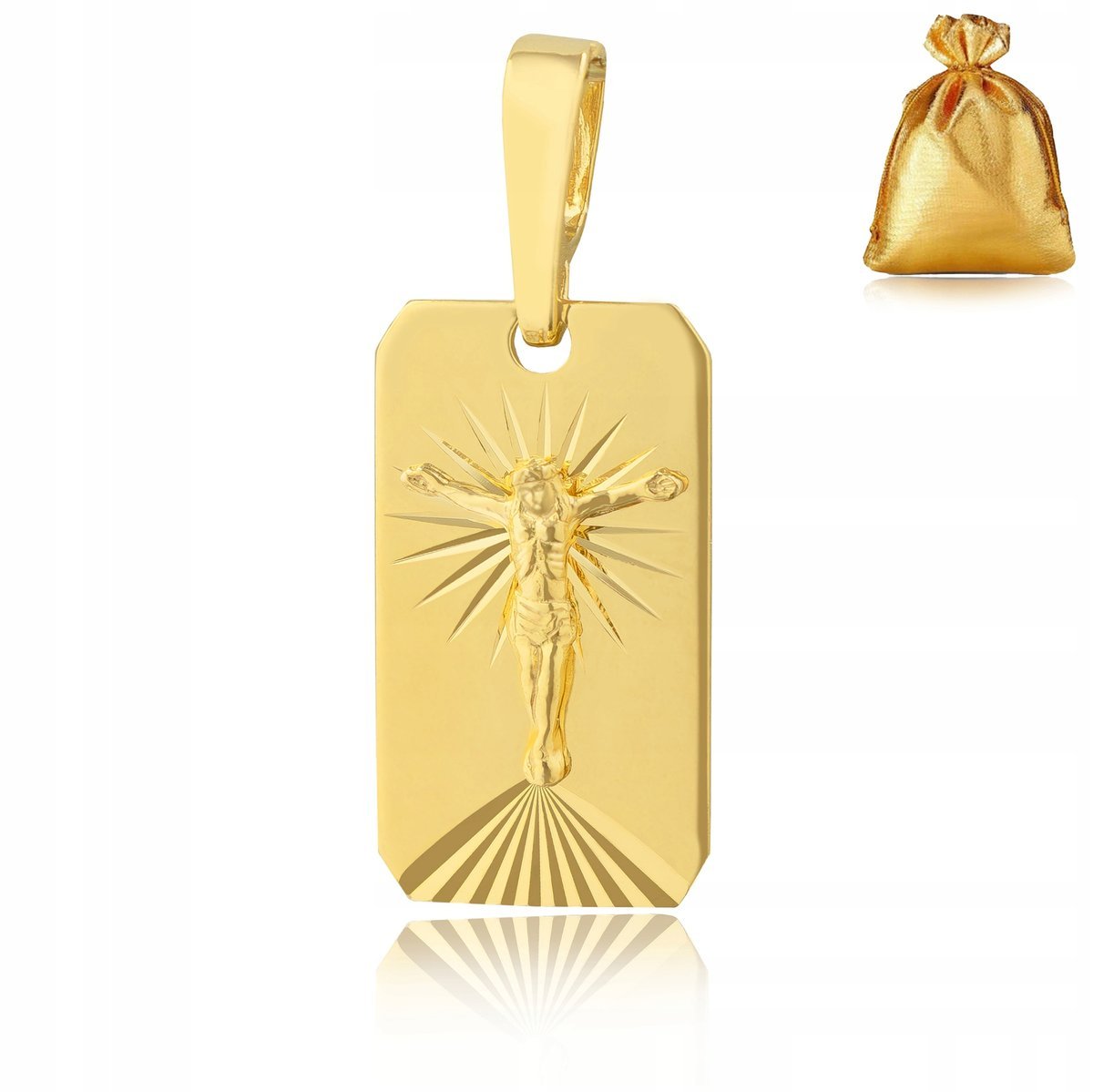 ZŁOTA ZAWIESZKA 585 925 WISIOREK SREBRNY MEDALIK KOMUNIJNY SREBRO POZŁACANE