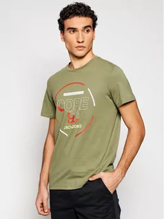 Koszulki męskie - Jones Jack T-Shirt Star 12190144 Zielony Regular Fit - grafika 1