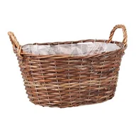 Pozostałe akcesoria do uprawy roślin - Koszyk wiklinowy z uchwytami do obsadzania owalny 40 x 32 x 17/23 cm - miniaturka - grafika 1