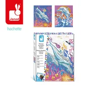 Zabawki kreatywne - Janod Zestaw farb z numerem delfinów - 2 obrazy do wykonania - The Calme Warsztaty - kreatywny zestaw do wypoczynku dla dzieci - od 7 lat, J07981 J07981 - miniaturka - grafika 1