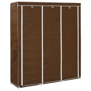 vidaXL vidaXL Szafa z przegrodami i drążkami, brązowa, 150x45x175 cm, tkanina - Szafy - miniaturka - grafika 1