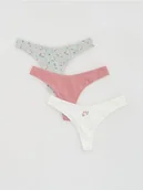 Majtki damskie - Reserved - Bawełniane majtki stringi 3 pack - wielobarwny - miniaturka - grafika 1