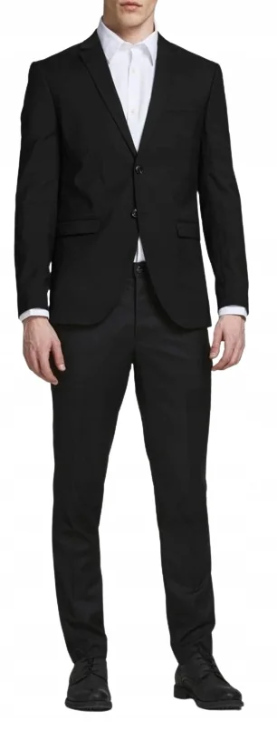 JACK&JONES GARNITUR MĘSKI CZARNY GŁADKI ELEGANCKI 52 J_G
