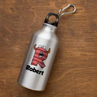 Shakery i bidony sportowe - Metalowy bidon z imieniem dziecka - Wesoły Potwór - miniaturka - grafika 1