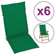 Poduszki ogrodowe - vidaXL Poduszki na krzesła ogrodowe, 6 szt., zielone, 120x50x4 cm - miniaturka - grafika 1