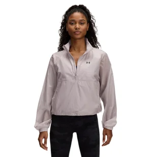 Damska kurtka treningowa Under Armour UA Rival Woven HZ Anorak - beżowa - Kurtki damskie - miniaturka - grafika 1