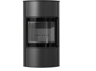 Kratki Piec stalowy BJORN/W Ø 150 8 kW czarne wyłożenie z domykaniem - Piece wolnostojące - miniaturka - grafika 1