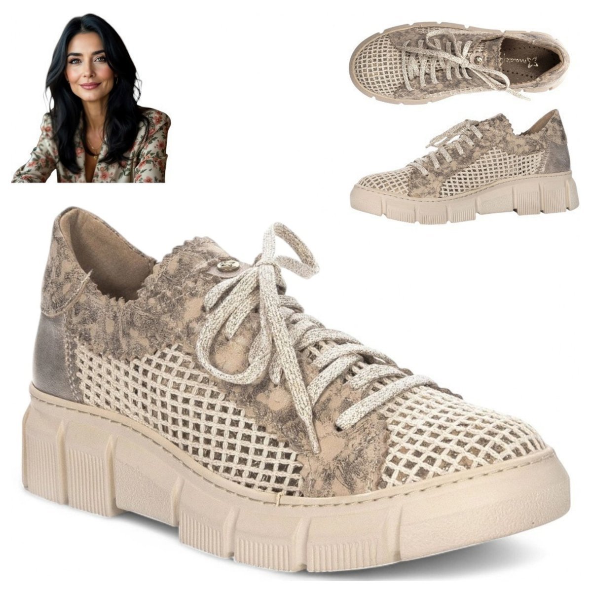 Półbuty Damskie Maciejka SKÓRZANE Oddychające Ażurowe Letnie Beżowe 37