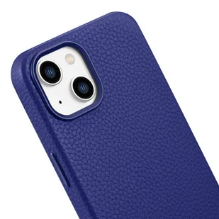iCarer Litchi Premium Leather Case skórzane etui iPhone 14 magnetyczne z MagSafe ciemnoniebieski (WMI14220709-DB) - Etui i futerały do telefonów - miniaturka - grafika 9