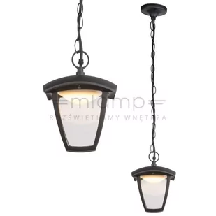 Globo Lighting Zewnętrzna LAMPA wisząca DELIO 31829 latarenkowa OPRAWA na łańcuchu LED 7W zwis IP44 czarny 31829 - Lampy ogrodowe - miniaturka - grafika 1