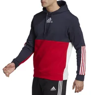 Bluzy sportowe męskie - Bluza adidas Essentials Colorblock Fleece Hoodie HL1983 - multikolor - Adidas - miniaturka - grafika 1