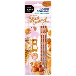 Ołówki zapachowe +gumki słony karmel KIDEA - Ołówki - miniaturka - grafika 1