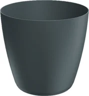 Donice - Doniczka plastikowa czarna matowa 19,8x18,2 cm osłonka gładka węgiel Mate - miniaturka - grafika 1