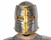 Stroje karnawałowe - HEŁM Z PRZYŁBICĄ RYCERSKI STRÓJ RYCERZA SREBRNO ZŁOTY ŚREDNIOWIECZE - miniaturka - grafika 1