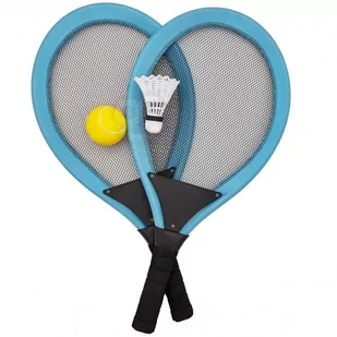 WOOPIE Duże Rakietki do Tenisa Badminton dla Dzieci Zestaw + Piłka Lotka - Zabawki i gry sportowe - miniaturka - grafika 1