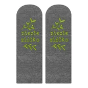 Skarpetki dla dzieci - Skarpetki dziecięce szare SOXO z napisami zabawne - 22–24 - miniaturka - grafika 1