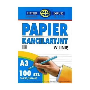 Inter-druk Papier kancelaryjny w linię A3 100 arkuszy - Szkolne artykuły papiernicze - miniaturka - grafika 2
