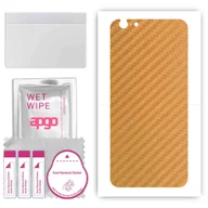 Szkła hartowane na telefon - Folia naklejka skórka strukturalna na TYŁ do Apple iPhone 6s -  Carbon Złoty - apgo SKINS - miniaturka - grafika 1
