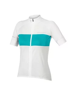 Koszulki sportowe damskie - ENDURA Koszulka kolarska "FS260-Pro" w kolorze białym-turkusowym - grafika 1
