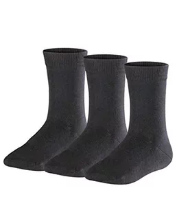 FALKE Family 3-Pack Skarpety Unisex - Dzieci Bawełna Czarny Szary Granatowy Biały Dla Dzieci Odporność Na Stopy Na Lato 3 Pary, Czarny (Czarny 3000), 19-22 - Skarpetki damskie - miniaturka - grafika 1