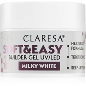 Żele do paznokci - Claresa żel budujący Soft&Easy gel milk white 12g - miniaturka - grafika 1