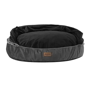 RECOBED pufa z kocykiem Welurowe szary/czarny S Ø55cm - Pozostałe akcesoria dla psów - miniaturka - grafika 2