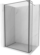 Ścianki i drzwi prysznicowe - Mexen Kioto ścianka prysznicowa Walk-in 140 x 40 cm, czarny wzór, gun metal - 800-140-212-95-70-040 - miniaturka - grafika 1