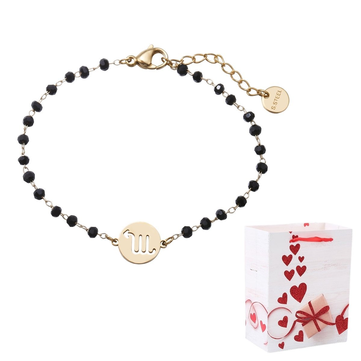 Bransoletka Złota Bead Stal Chirurgiczna SKORPION