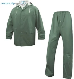 DELTAPLUS 304 KOMPLET PRZECIWDESZCZOWY: BLUZA + SPODNIE Z POLIESTRU OBUSTRONNIE POWLEKANEGO PVC (ZIELONY) - Odzież robocza - miniaturka - grafika 1