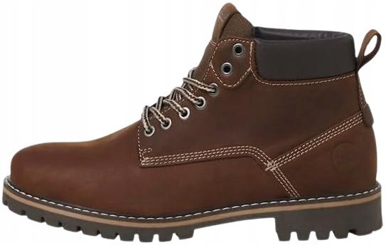 JACK&JONES BRĄZOWE MĘSKIE TRZEWIKI ZE SKÓRY NATURALNEJ 43 1J6C