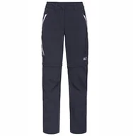 Spodnie sportowe damskie - Jack Wolfskin Overland Zip Away Pants W 1506133-1388 Granatowe 34 - miniaturka - grafika 1