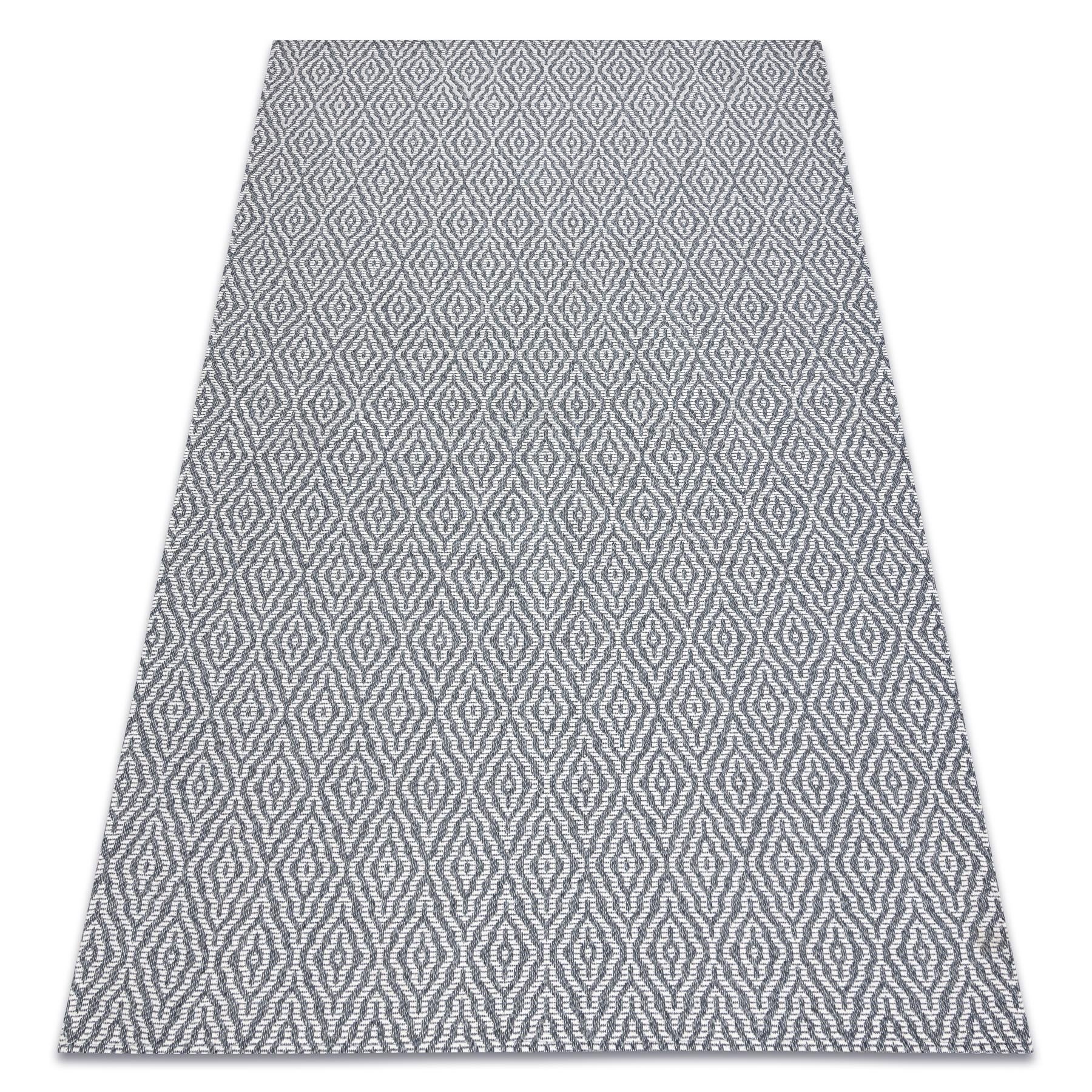 Dywan CASA Ekologiczny, EKO SIZAL Boho Romby 22084 antracyt / krem, z bawełny recyklingowanej szary 153x220 cm