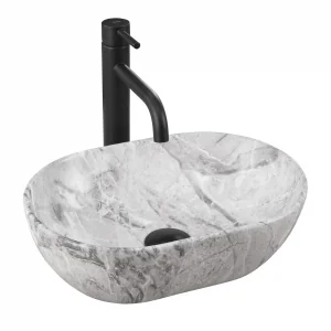 REA-U9109 Amelia Mini Stone Matt Umywalka nablatowa - Umywalki - miniaturka - grafika 1