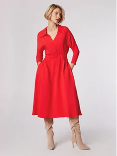 Sukienki - Simple Sukienka codzienna SUD517-02 Czerwony Regular Fit - grafika 1