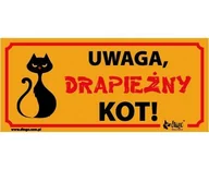 Pozostałe akcesoria dla kotów - Dingo Tabliczka Ostrzegawcza "Uwaga Drapieżny Kot!" - miniaturka - grafika 1