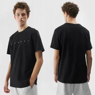 Koszulki męskie - Koszulka Męska 4F Czarny T-shirt Bawełniany Sportowy Nadruk Regular M - miniaturka - grafika 1