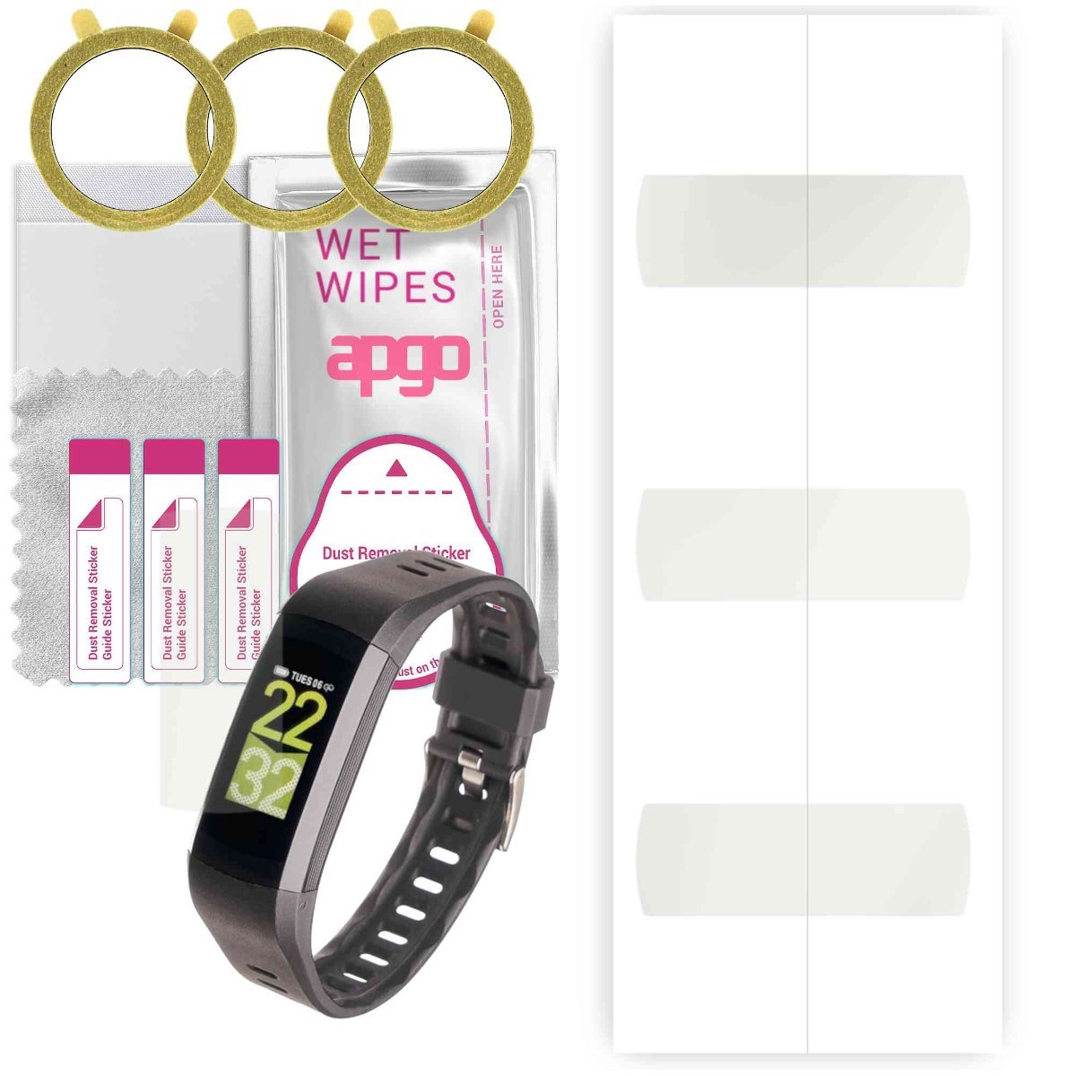 3x Folia hydrożelowa MATOWA do Garett Fit 26 - apgo Smartwatch Hydrogel MATTE Protection Ochrona na ekran smartwatcha