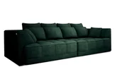 Sofy i kanapy - DOMO-HOME Duża sofa TIGA z elektrycznie rozkładanymi siedziskami 302x136cm| Stylowa i luksusowa Nowoczesny design do Twojego salonu Wygodna sofa rozkładana Kolor ciemnozielony APHRODITE - miniaturka - grafika 1