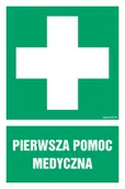 Tablice BHP - GI001 PIERWSZA POMOC, PN - PŁYTA PCV 1MM; (100X150MM) - miniaturka - grafika 1