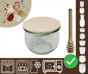 Słoiki WECK / drewniane wieko, nabierak słoik 370ml TULIP / Wamar-Sosenka - Pojemniki kuchenne - miniaturka - grafika 1