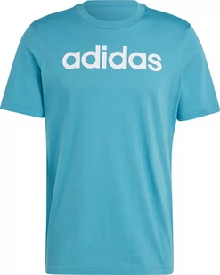 Koszulka męska adidas Essentials Single Jersey Linear Embroidered Logo Tee jasnoniebieska IJ8655-M - Koszulki męskie - miniaturka - grafika 1