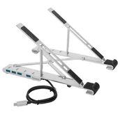 Stacje dokujące i replikatory portów - Targus Portable Laptop Stand with Integrated Hub USB-A - miniaturka - grafika 1