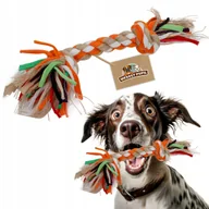 Zabawki dla psów - Zabawka dla psa SZNUR pleciony dwa supły sznur + lina bawełniana 23 cm - miniaturka - grafika 1