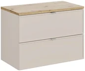 Szafki łazienkowe - Szafka pod umywalkę nablatową BELLA CASHMERE 82-80-2S z blatem 80 cm kaszmir/dąb artisan COMAD - miniaturka - grafika 1