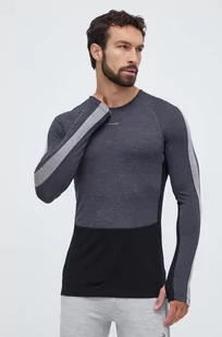 Icebreaker longsleeve funkcyjny ZoneKnit 260 kolor czarny - Bielizna sportowa męska - miniaturka - grafika 1