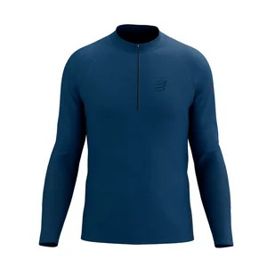 COMPRESSPORT Koszulka biegowa męska TRAIL HZ LS T-SHIRT poseidon - Koszulki sportowe męskie - miniaturka - grafika 1