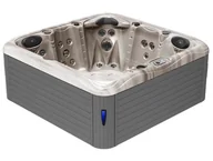 Baseny ogrodowe - HYDROSAN - Wanna SPA Jacuzzi ogrodowe z hydromasażem 5-osobowa 200x200 cm 230V CAPPUCCINO OBUDOWA SZARA SPA752 - miniaturka - grafika 1