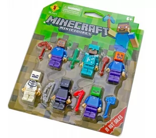 MINECRAFT 6 FIGUREK Z BRONIAMI LUDZIKI FIGURKI 2 - Figurki dla dzieci - miniaturka - grafika 1
