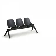 Inne meble biurowe - B2B Partner Plastikowa ławka do poczekalni MONOSHELL, 3-miejscowa, czarna 300571 - miniaturka - grafika 1